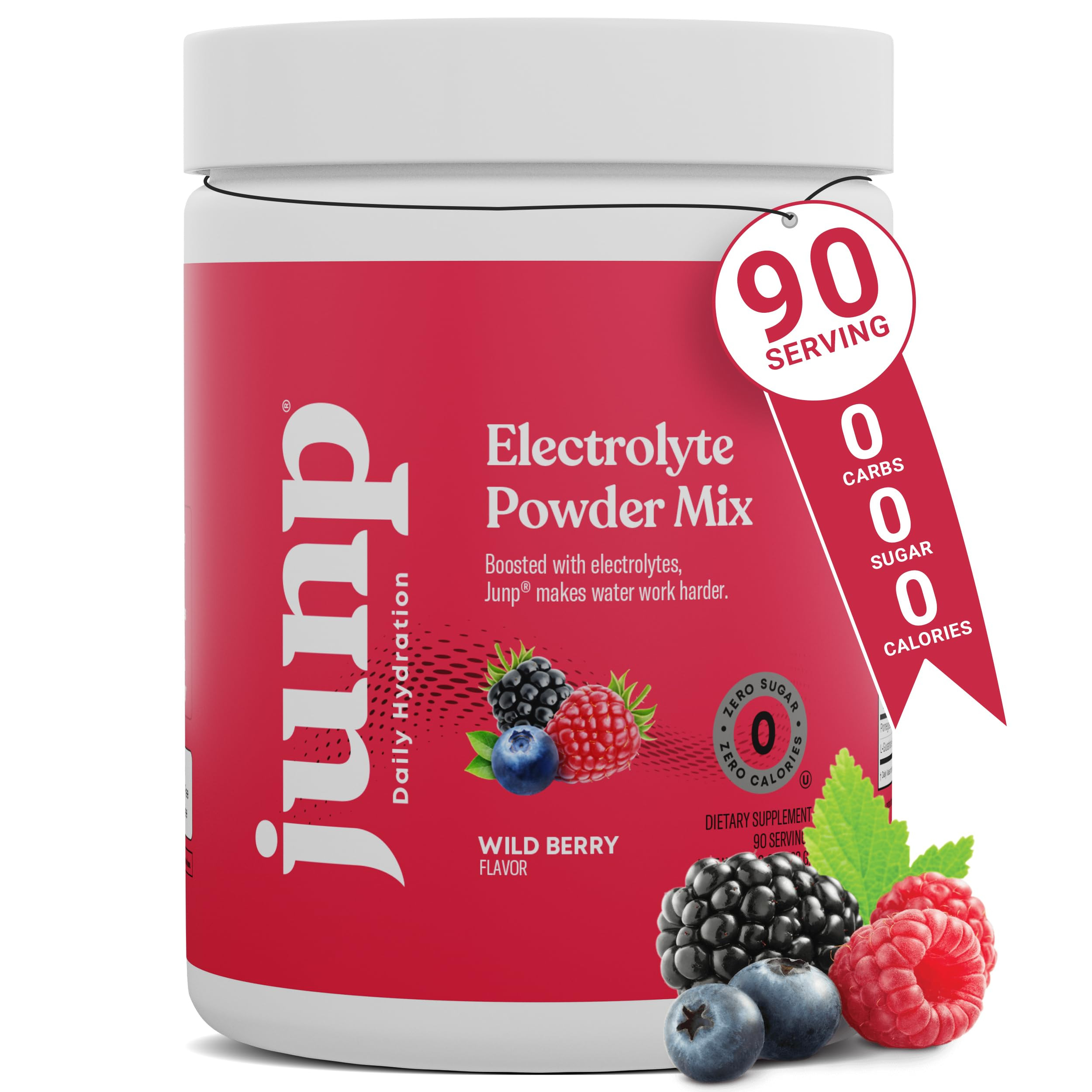 JUNP Electrolytes Powder No Sugar No Carbs, Wild Berry Fruit Flavor Keto Electrolyte Drink Mix - ... | Amazon (US)