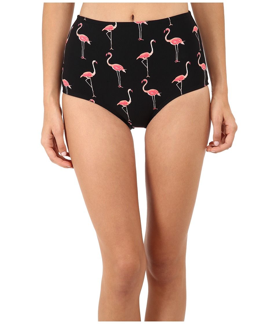Kate Spade New York - Playa Flamingos #25 HIgh Waist Bottom (Black) Women's Swimwear | 6pm