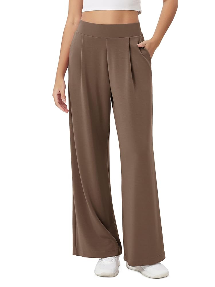 ODODOS Modal Soft Wide Leg Pants for Women High Waist Casual Relaxed Pants with Pockets-27/29"/ 3... | Amazon (US)