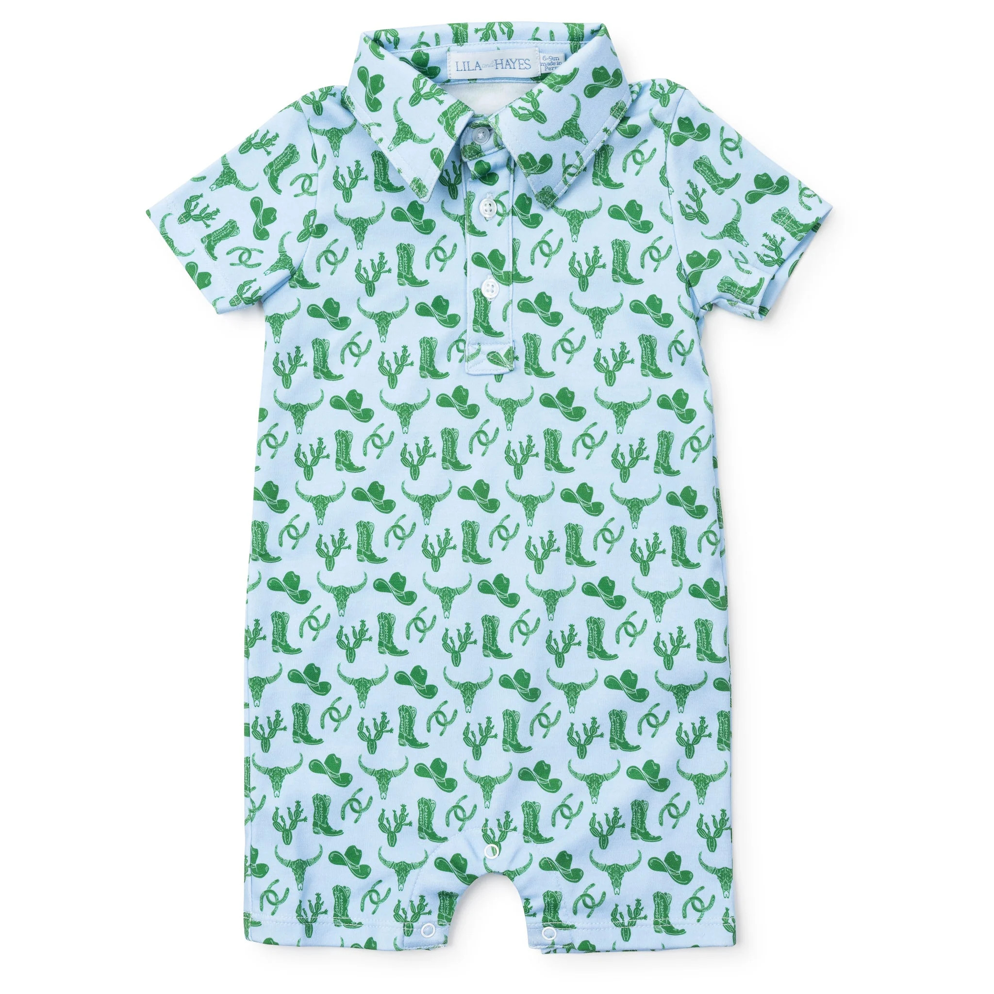 Tripp Boys' Polo Shortall - Wild West Blue | Lila and Hayes