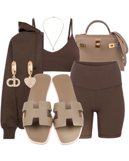 chocolate brown bike short set for the warmer weather! would you wear this look for spring?🤎

#LTKstyletip