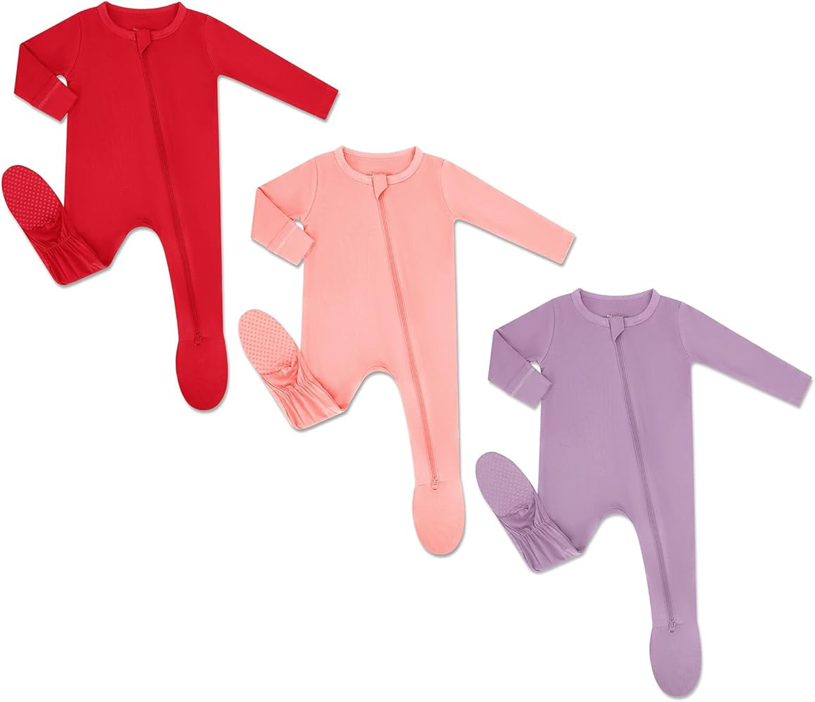HAPIU Rayon from Bamboo Baby Footed Pajamas, 2 Way Zipper YKK, Footie for Baby Boy Girls, Newborn... | Amazon (US)