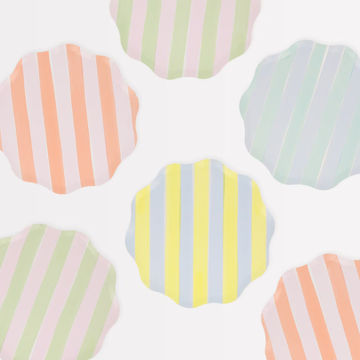 Meri Meri Pastel Stripe Side Plates (Pack of 8) | Target