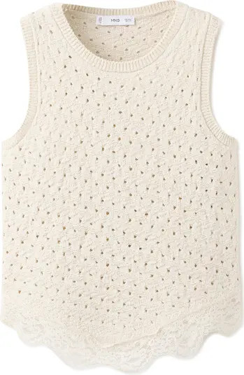 Gala Lace Trim Sleeveless Pointelle Sweater | Nordstrom