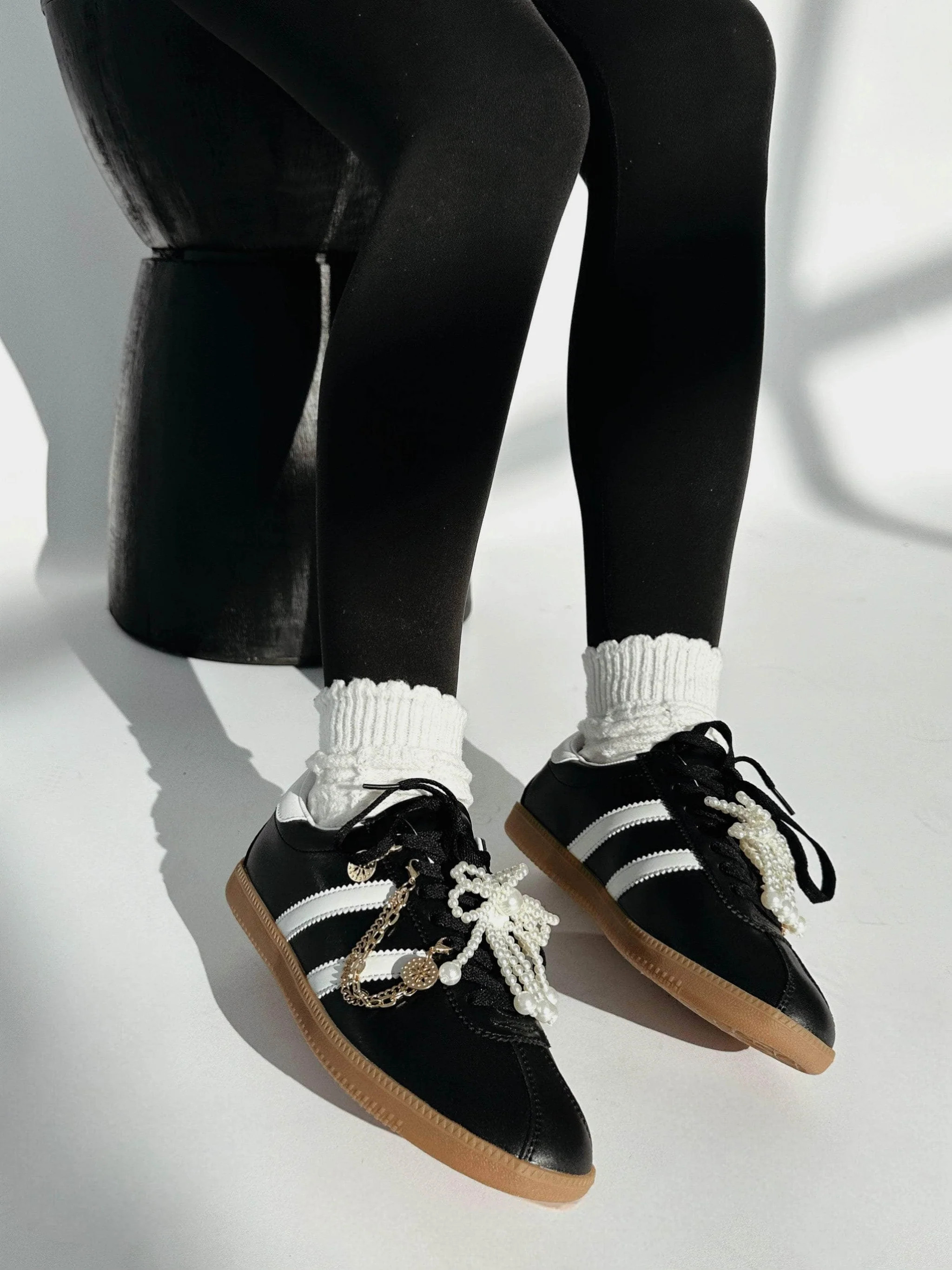 Black Charm Sneaker | Lane 201 Boutique