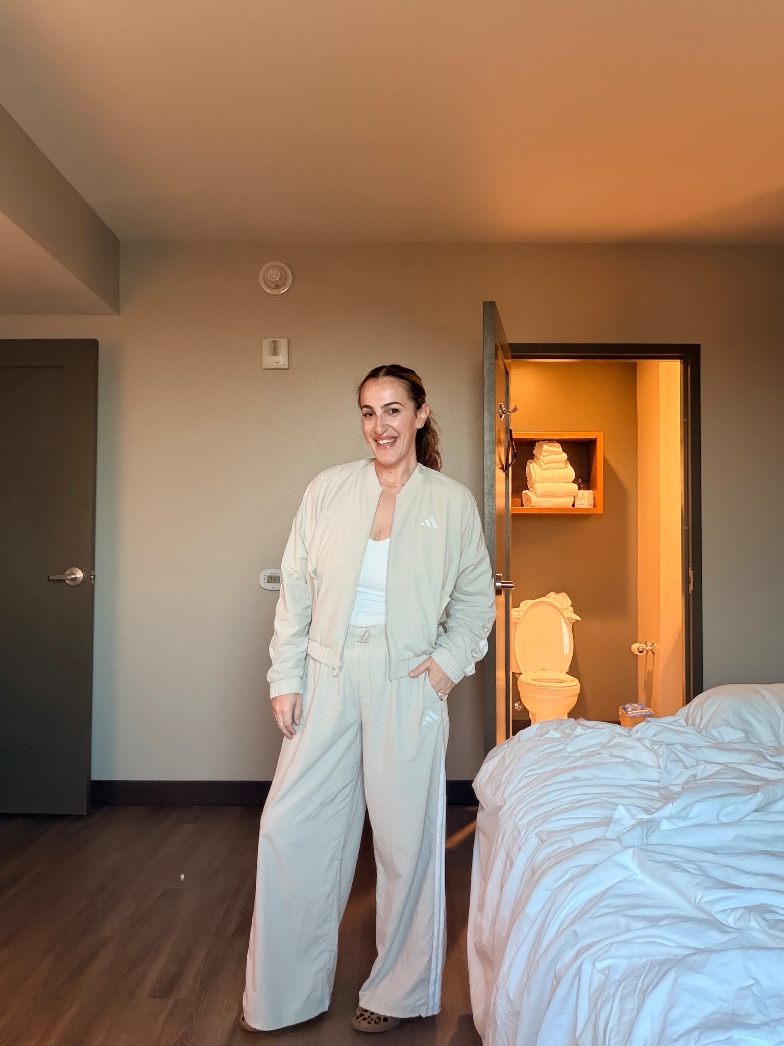 My travel set! Wearing medium in pants and small in jacket. Pants do run roomy. 

#LTKTravel #LTKOver40 #LTKootd