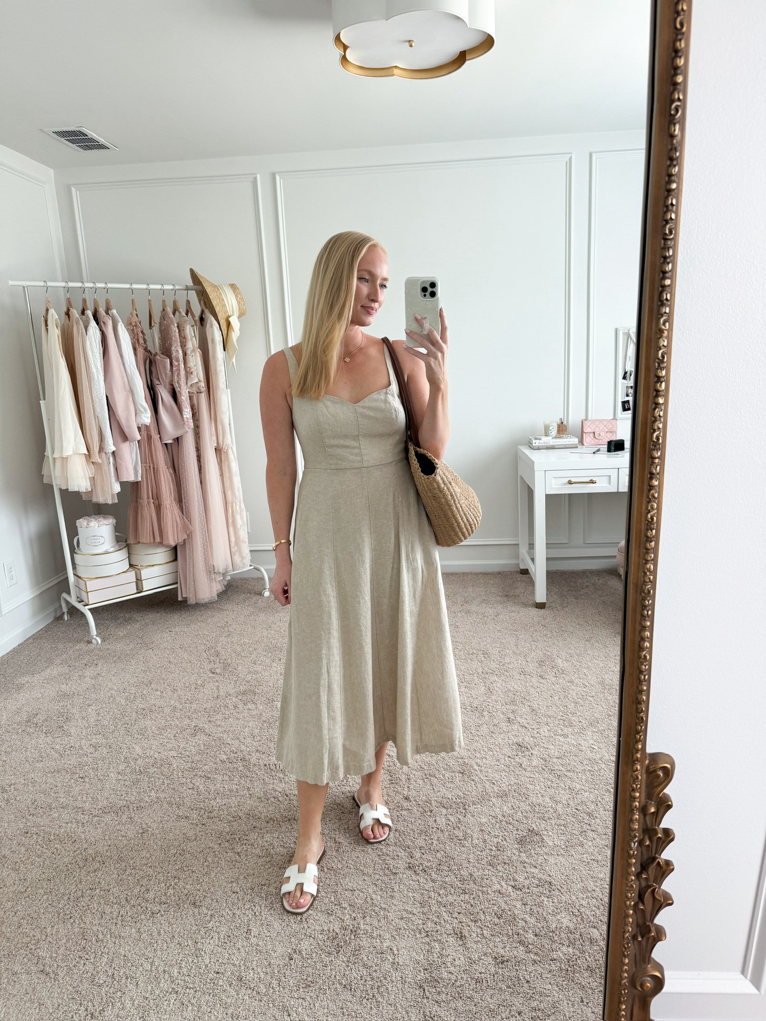 Can’t believe this Old Navy midi dress is under $50! The fit and quality are so good. Would be so pretty to wear out to brunch or to a winery! Wearing size small. Summer dresses // neutral dresses // casual dresses // day date dresses // brunch dresses // Old Navy dresses // Old Navy fashion 

#LTKSeasonal #LTKStyleTip #LTKFindsUnder50