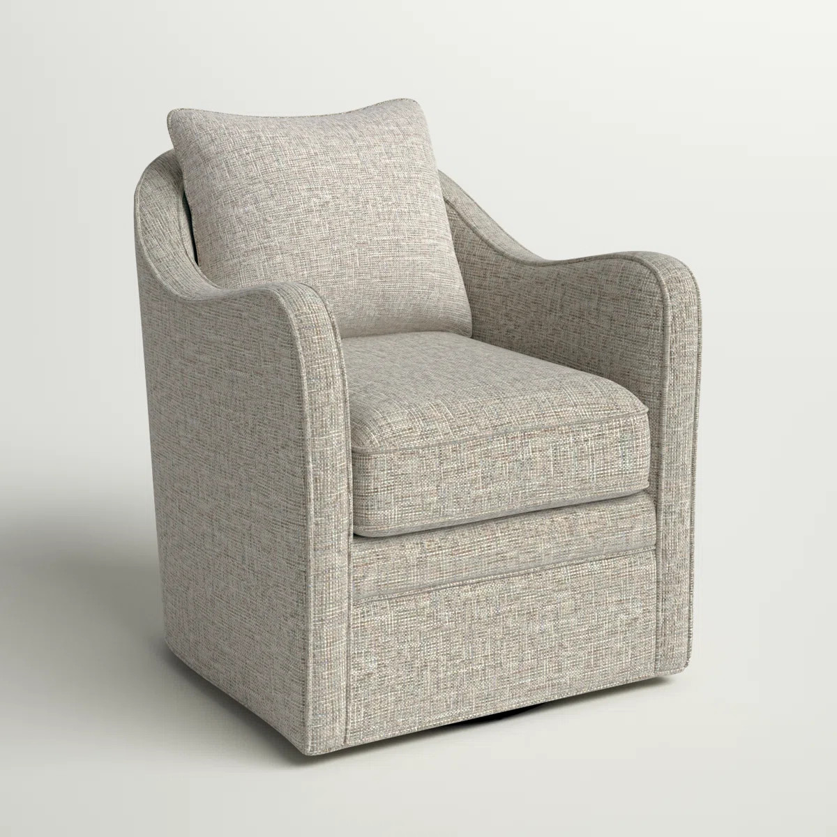 Melby Upholstered 360\u00b0Swivel Armchair with Curved Slope Arms & Removable Cushion | Wayfair North America