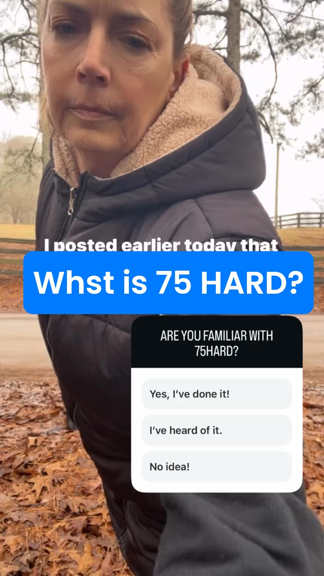 75 Hard is a transformative, mental-toughness challenge designed to build discipline and confidence. For 75 days, you follow five daily rules: stick to a diet (no cheats), drink a gallon of water, read 10 pages of a personal-growth book, take a daily progress photo, and complete two 45-minute workouts (one outdoors). It’s not about perfection — it’s about proving to yourself that you can show up every single day. A powerful reset for women over 50 who want strength, consistency, and real results — inside and out.

#LTKOver40 #LTKmorningroutine #LTKfitnessgoals