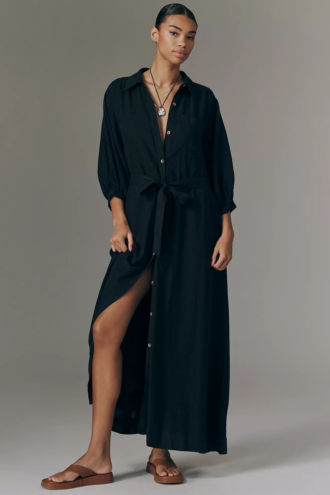 The Mona Linen Shirt Dress by Maeve | Anthropologie (US)