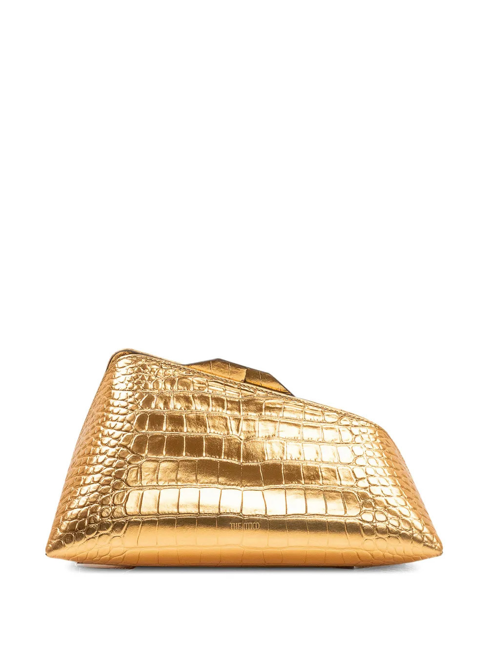 The Attico 8.30PM croc-effect clutch bag - Gold | Farfetch Global