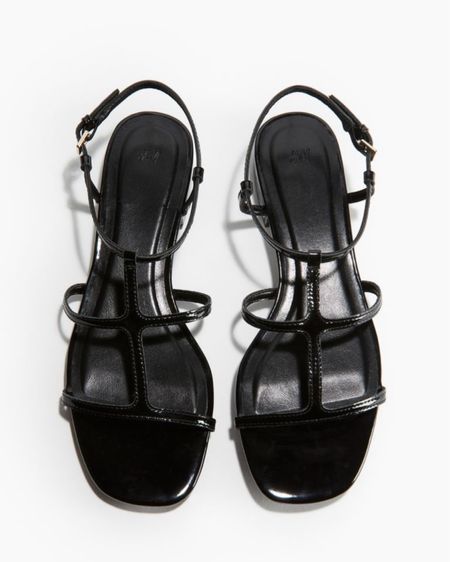 Straps black patent sandals 

#LTKshoecrush #LTKstyletip #LTKfindsunder50