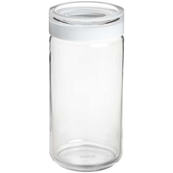 guzzini 1.6 qt. Blanca Glass Canister White Acrylic Lid | The Container Store