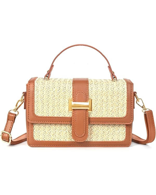 Straw Crossbody Bags for Women Summer Straw Clutch Bag Woven Beach Purse Vacation Handbags | Stra... | Amazon (US)