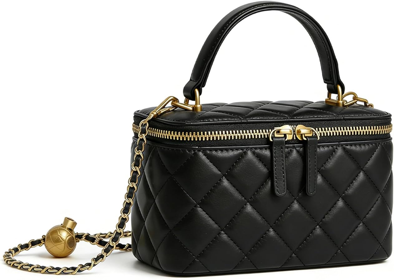 Mini Quilted Crossbody Purse for Women Small Leather Square Box Designer Top Handle Bag Evening H... | Amazon (US)
