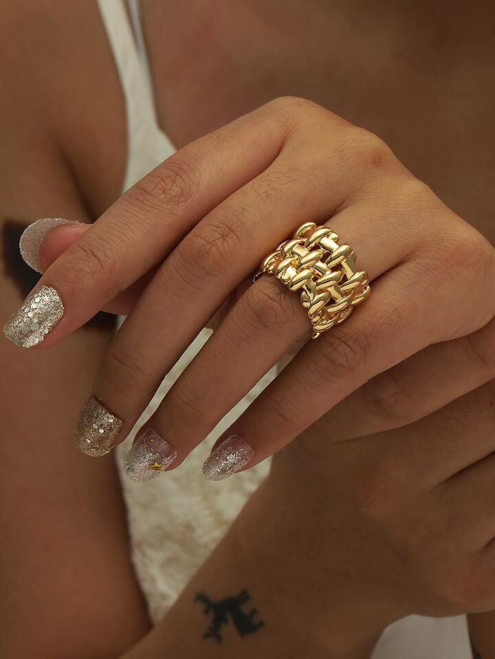 Metal Braided Cuff Ring | SHEIN