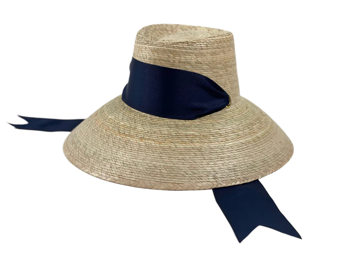 Wildflower Sun Hat - Navy Wide & Short Grosgrain Ribbon | The Well Appointed House, LLC
