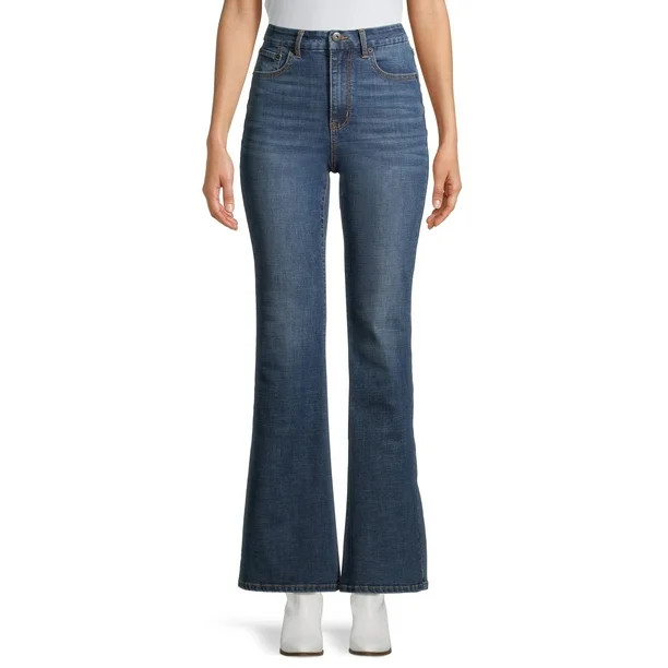 No Boundaries Juniors' Curvy Ultra High Rise Flare Jeans | Walmart (US)