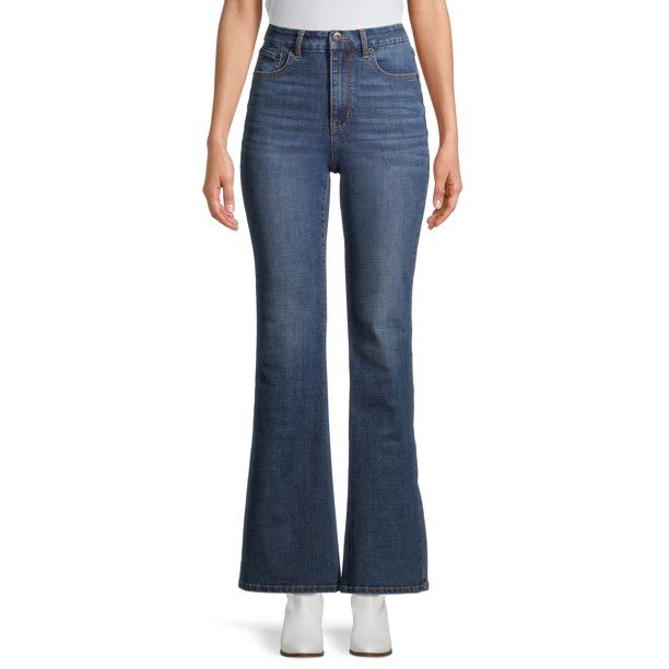 No Boundaries Juniors' Curvy Ultra High Rise Flare Jeans | Walmart (US)