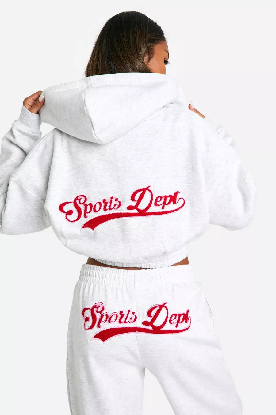 SPORTS DEPT TOWELLING APPLIQUE TRACKSUIT SET | Boohoo.com (UK & IE)