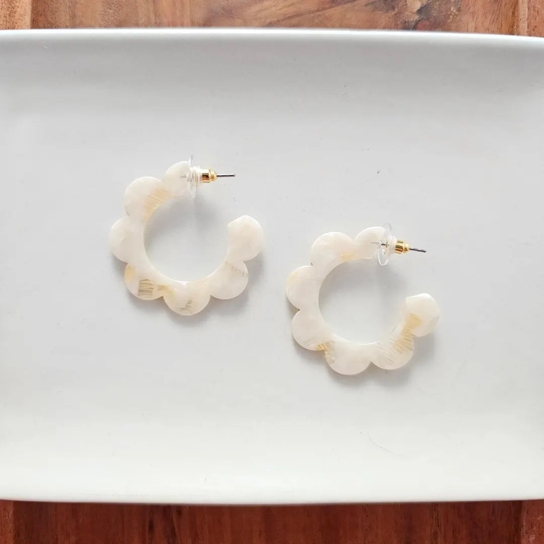 Flora Hoops - Cream - Etsy | Etsy (US)