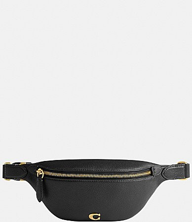 COACH Essential Leather Belt Bag - Black | Dillard's