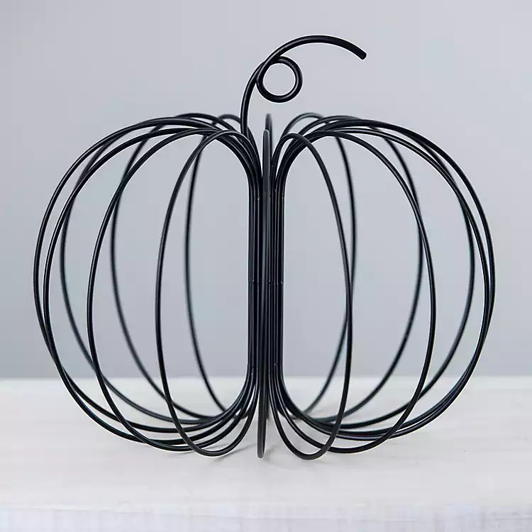 New! Black Wire Pumpkin Statue, 11 in. | Kirkland's Home