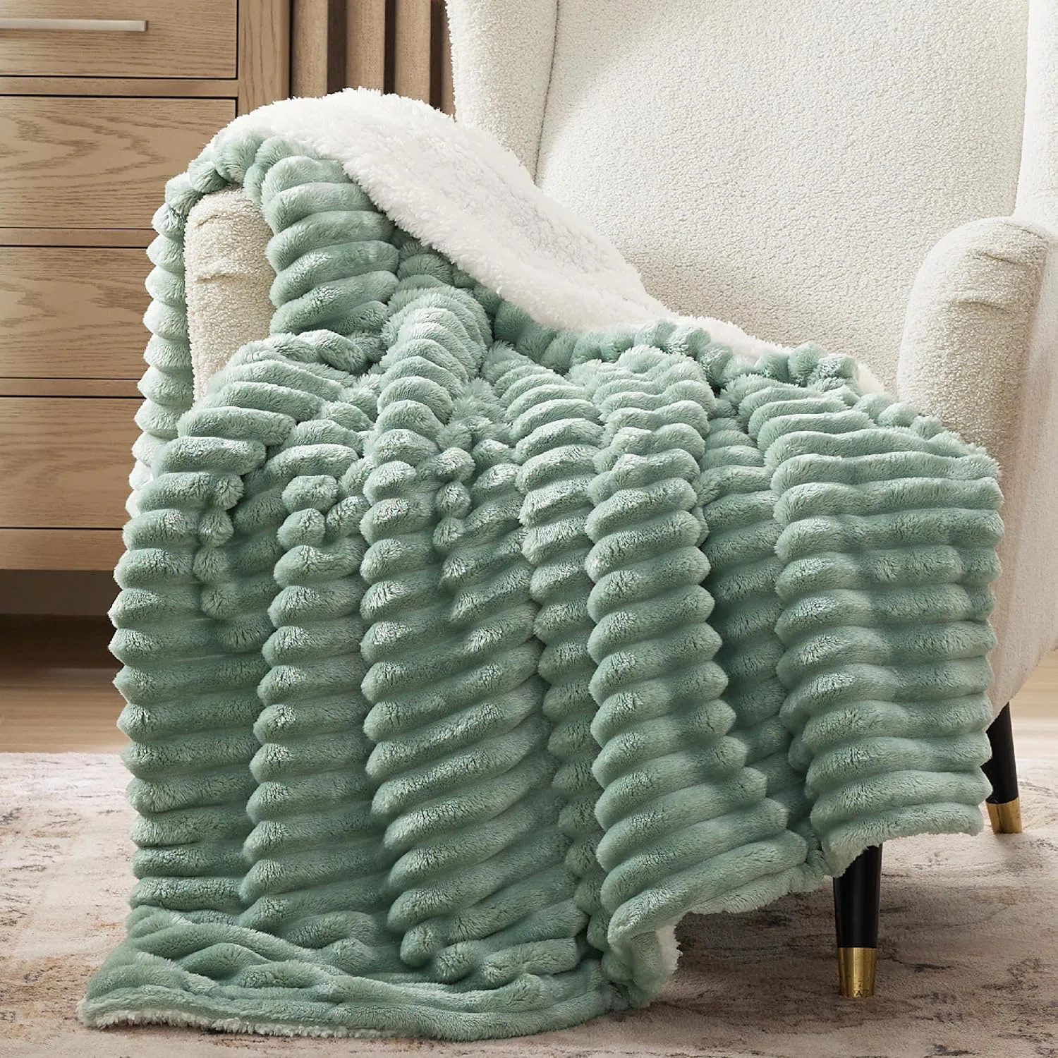 Bedsure 300gsm Soft Sherpa Fleece Blanket, GentleSoft Plush & Fluffy Spring Throw Gift | Wayfair North America