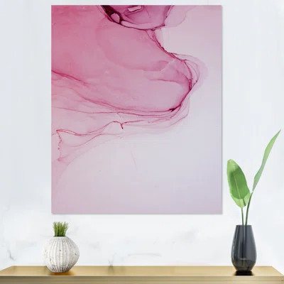 Luxury Pink Marbling Flow Art - Modern Canvas Artwork | Wayfair North America