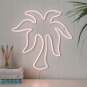 Pink Palm Puff Neon Palm Tree | Pottery Barn Teen