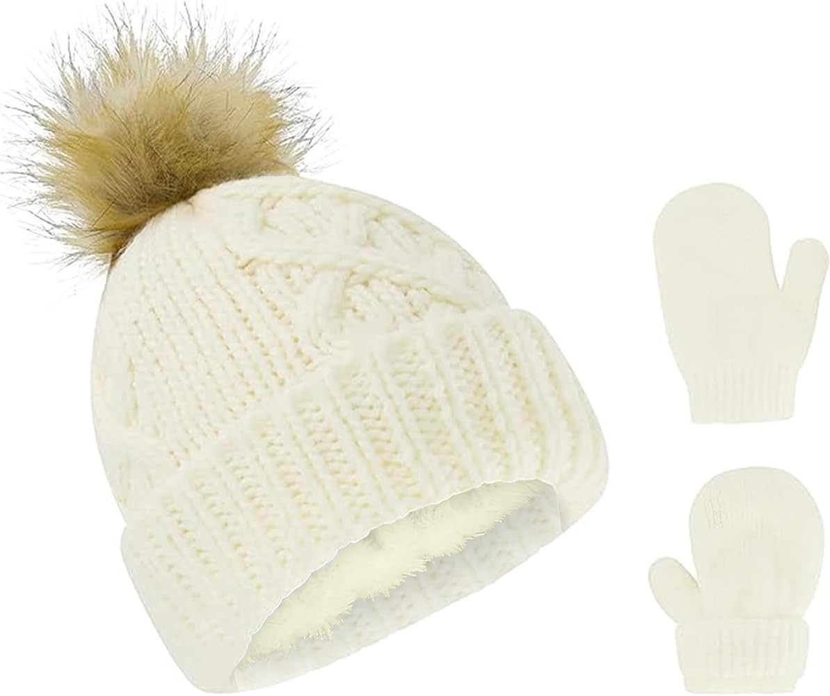 Baby Hats Newborn - Toddler Winter Baby Hat and Mitten Set Boy and Girls Baby Winter Hat Fleece L... | Amazon (US)