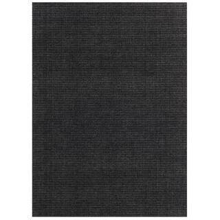 Foss Checkmate Charcoal/Black 6 ft. x 8 ft. Plaid Indoor/Outdoor Area Rug-C2BWC32PJ3VH - The Home... | The Home Depot