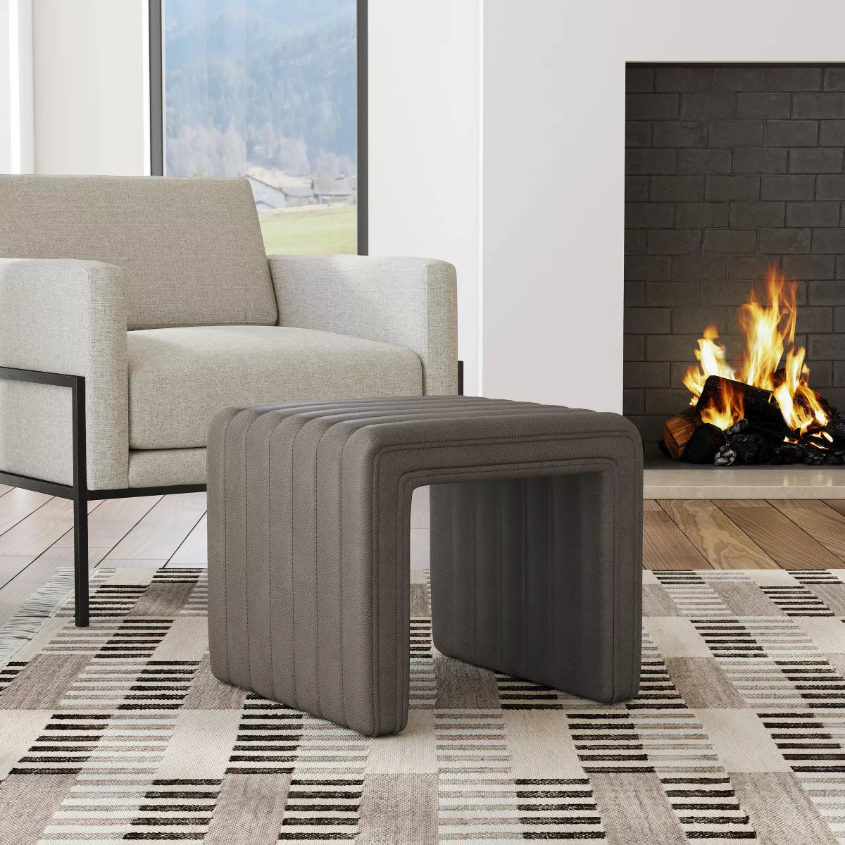 Modern Channel Ottoman - HomePop | Target