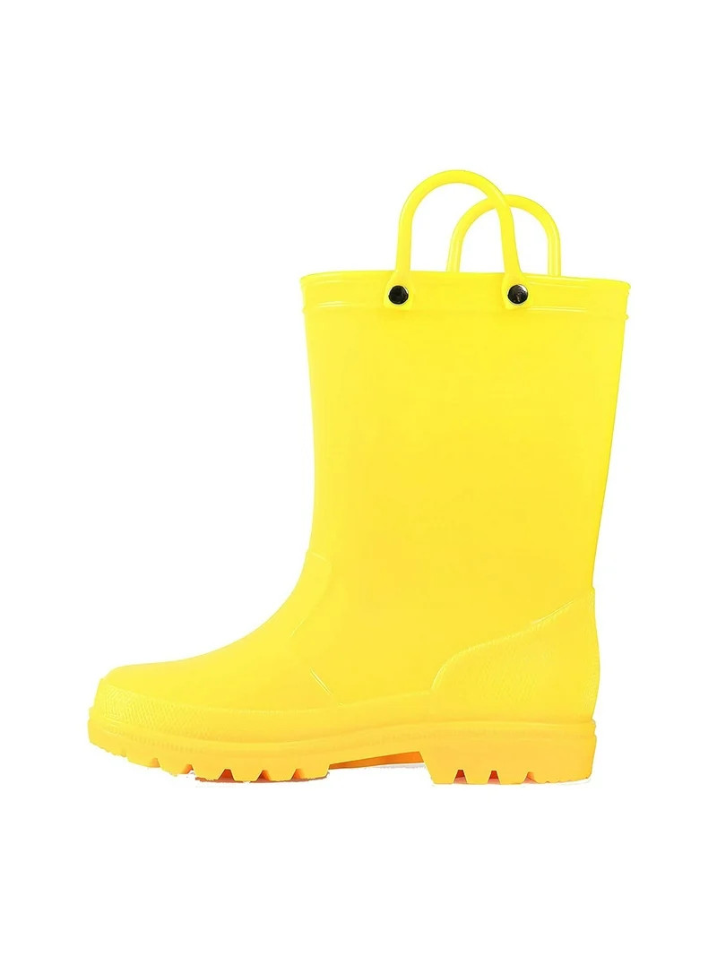 K KomForme Little Big Kids Rain Boots Boys Girls Yellow Solid Boots Size 13 | Walmart (US)
