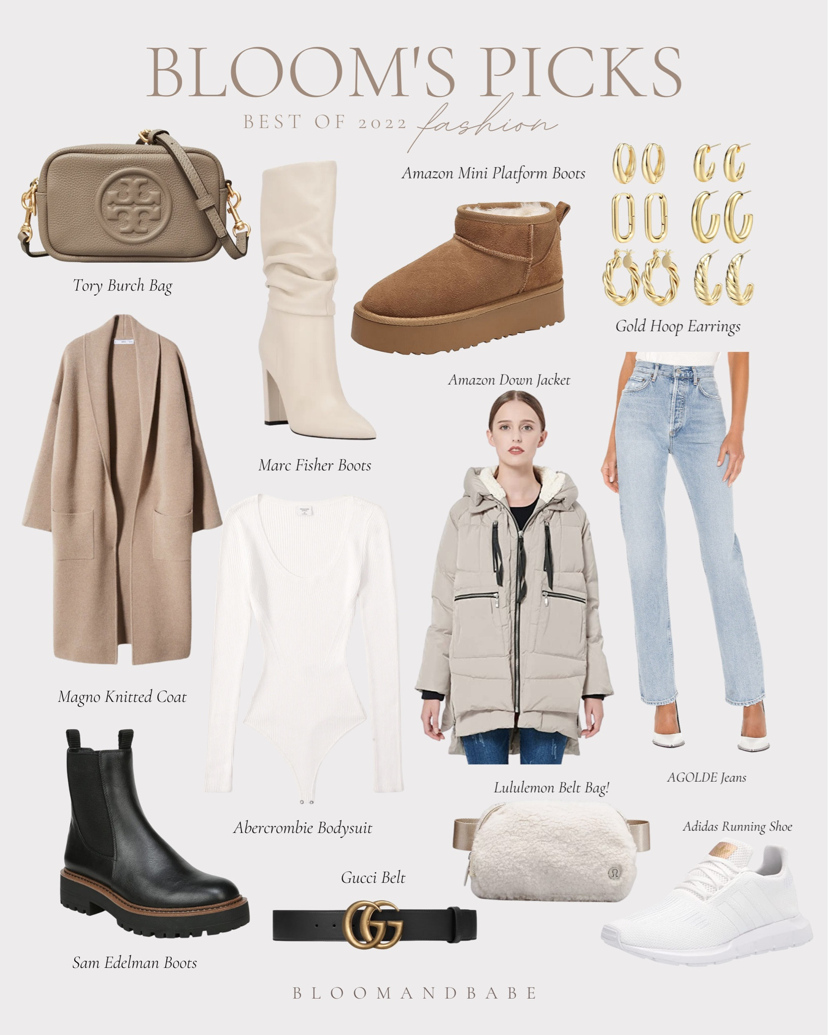 Blooms fashion picks from 2022 / 2022 fashion trends / mango knitted cardigan / Amazon ugg dupes / agolde jeans a marc fisher boots / gold earrings / lululemon belt bag / tory burch bag / abercrombie bodysuit 

#LTKshoecrush #LTKstyletip #LTKFind