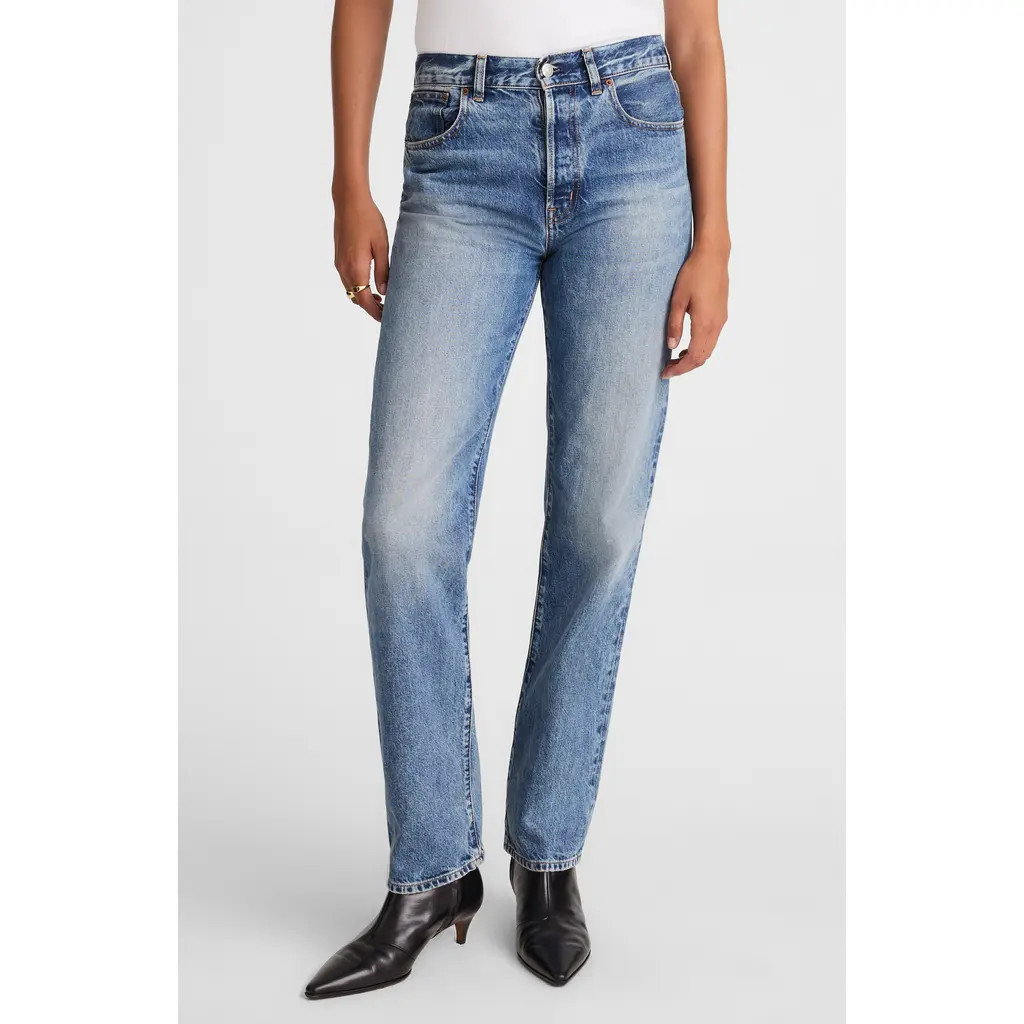 Madewell The Longline Straight Jeans in Atlin Wash at Nordstrom, Size 29 | Nordstrom