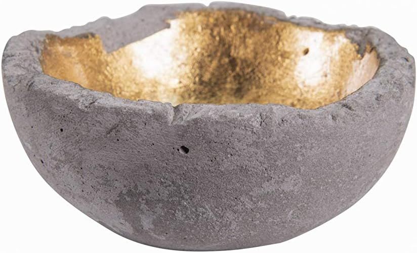 Creative Co-Op DA5827-1 Grey Cement Bowl with Gold Leaf Interior | Amazon (US)