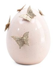 12.5in Resin Egg Decor With Butterflies | Marshalls