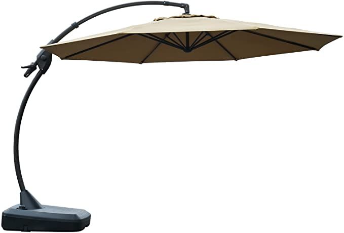 Grand patio Sunbrella Fabric Patio Umbrella, 12 Feet Deluxe NAPOLI Curvy Round Umbrella Offset Um... | Amazon (US)