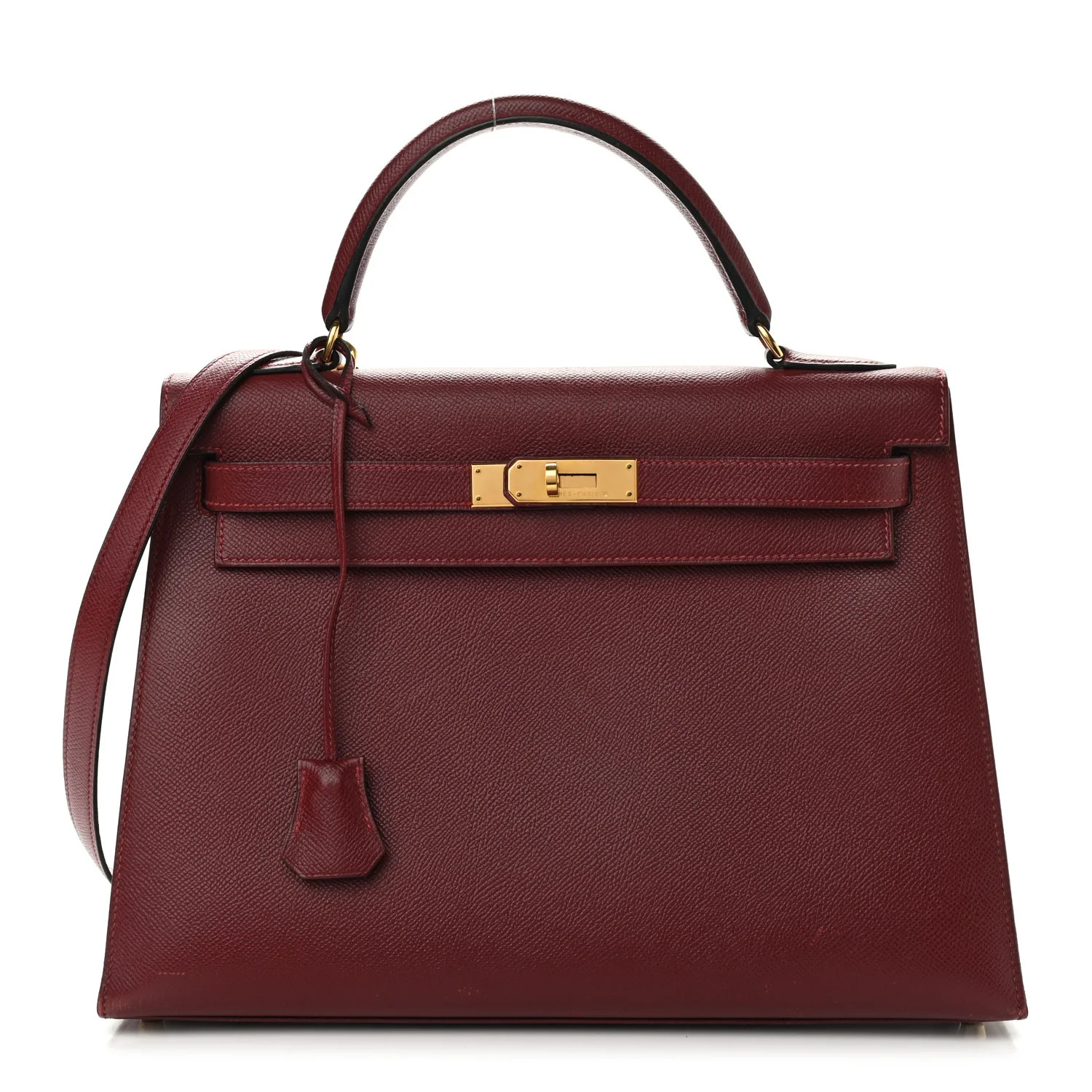 Hermes Epsom Kelly Sellier 32 Rouge H 957474 | FASHIONPHILE (US)
