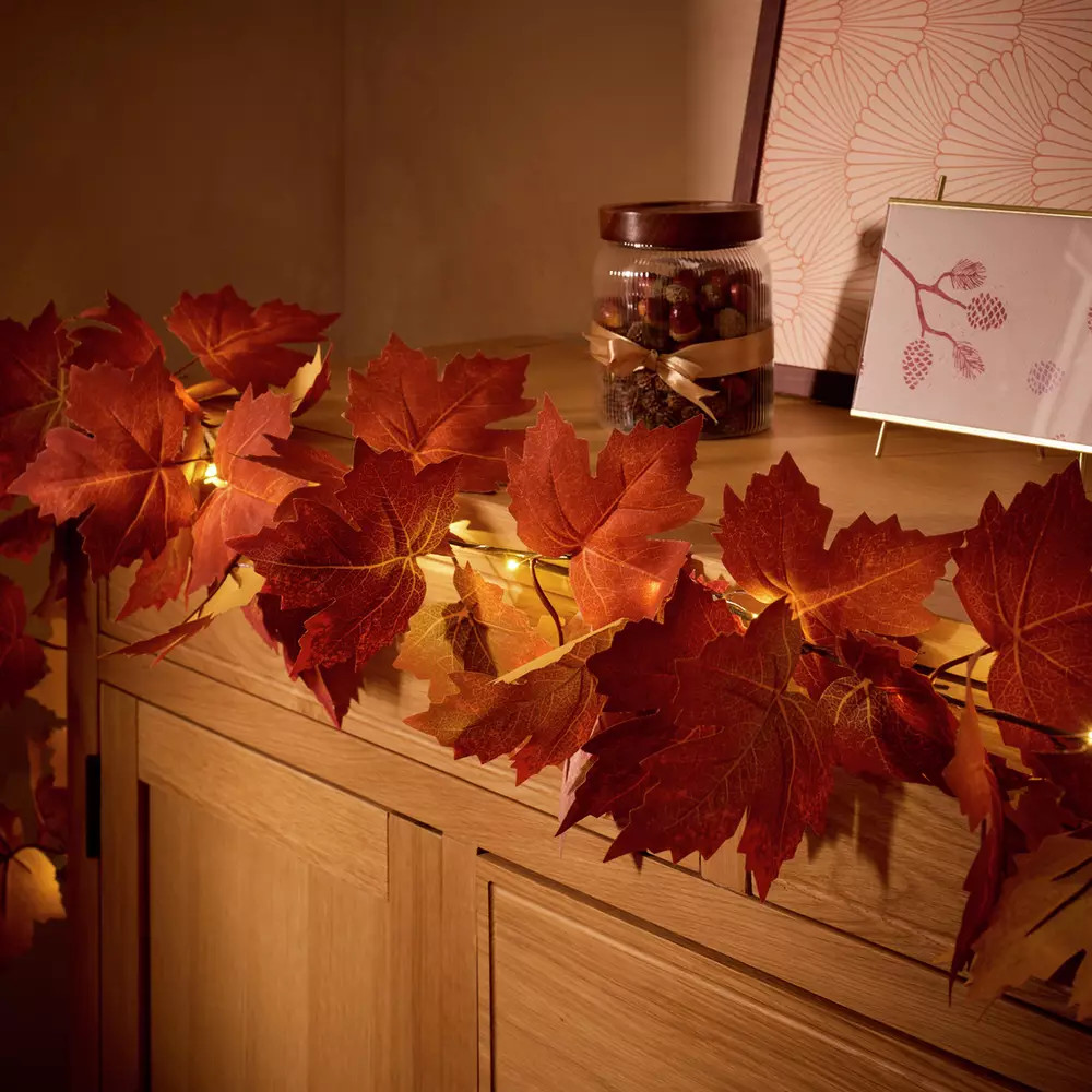 Buy Argos Home Light Up Leaf Garland | Halloween decorations | Argos | argos.co.uk