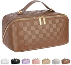 ALEXTINA Large Capacity Travel Cosmetic Bag - Portable Makeup Bags for Women Waterproof PU Leathe... | Amazon (US)