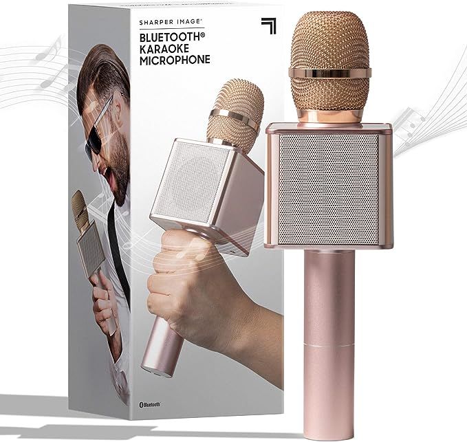 SHARPER IMAGE Bluetooth Music Stream Karaoke Microphone with Built-in Speaker, Bluetooth & Smartp... | Amazon (US)