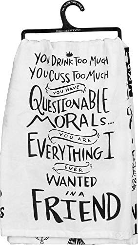 Primitives by Kathy LOL Made You Smile Home Décor Dish Towel, You Drink Too Much | Amazon (US)