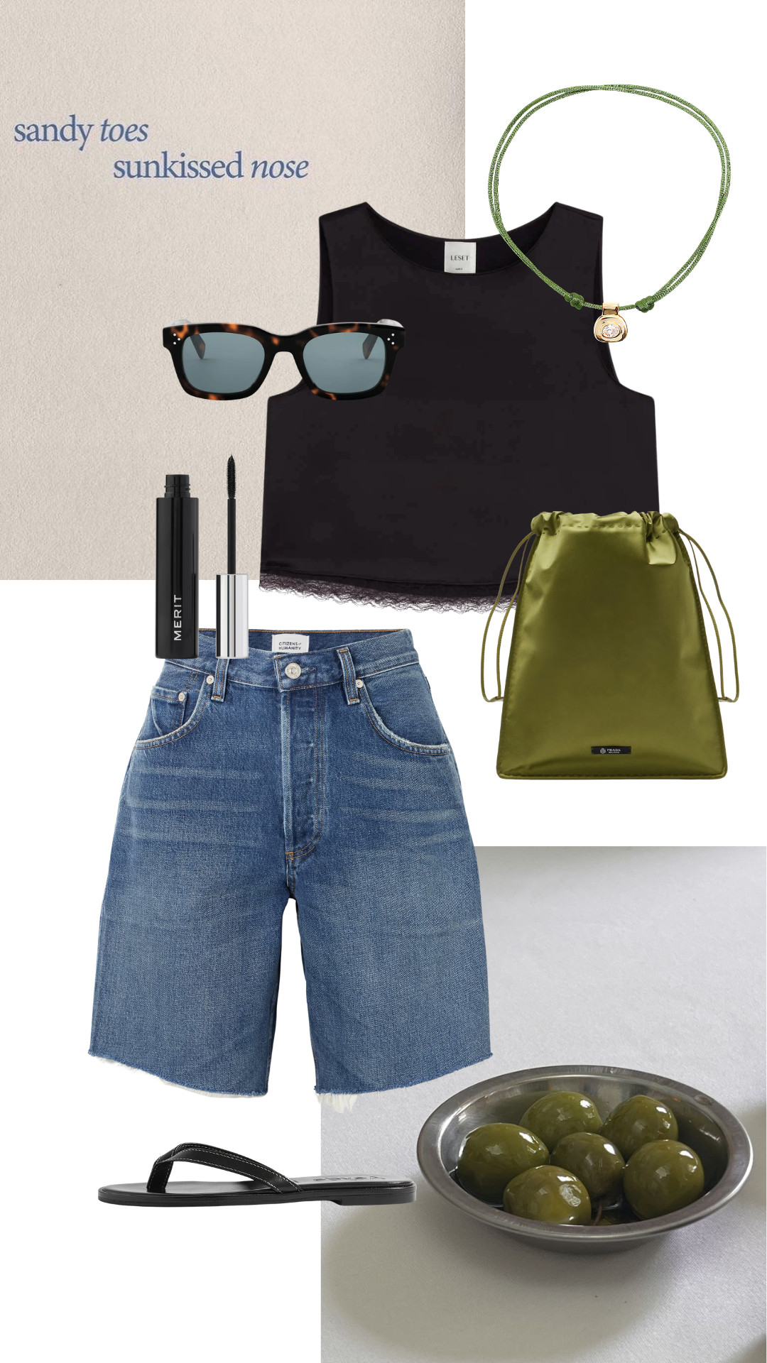 Jean Shorts Outfit

Lace Trim Top | Jean Shorts | Flip-Flops | Sunglasses | Satin Bag | Merit Mascara

#LTKuk #LTKsummer #LTKeurope