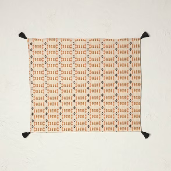 Geometric Cowrie Outdoor Throw Blanket Gold - Opalhouse™ designed with Jungalow™ | Target