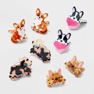 Girls' 8pk Puppy Mini Claw Set - Cat & Jack™: Hair Styling Clips, Fashion Accessories, Solid An... | Target