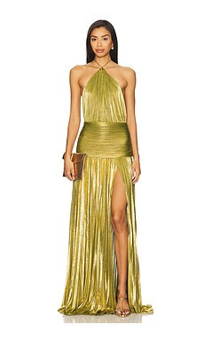 retrofete Thalia Dress in Metallic Peridot from Revolve.com | Revolve Clothing (Global)