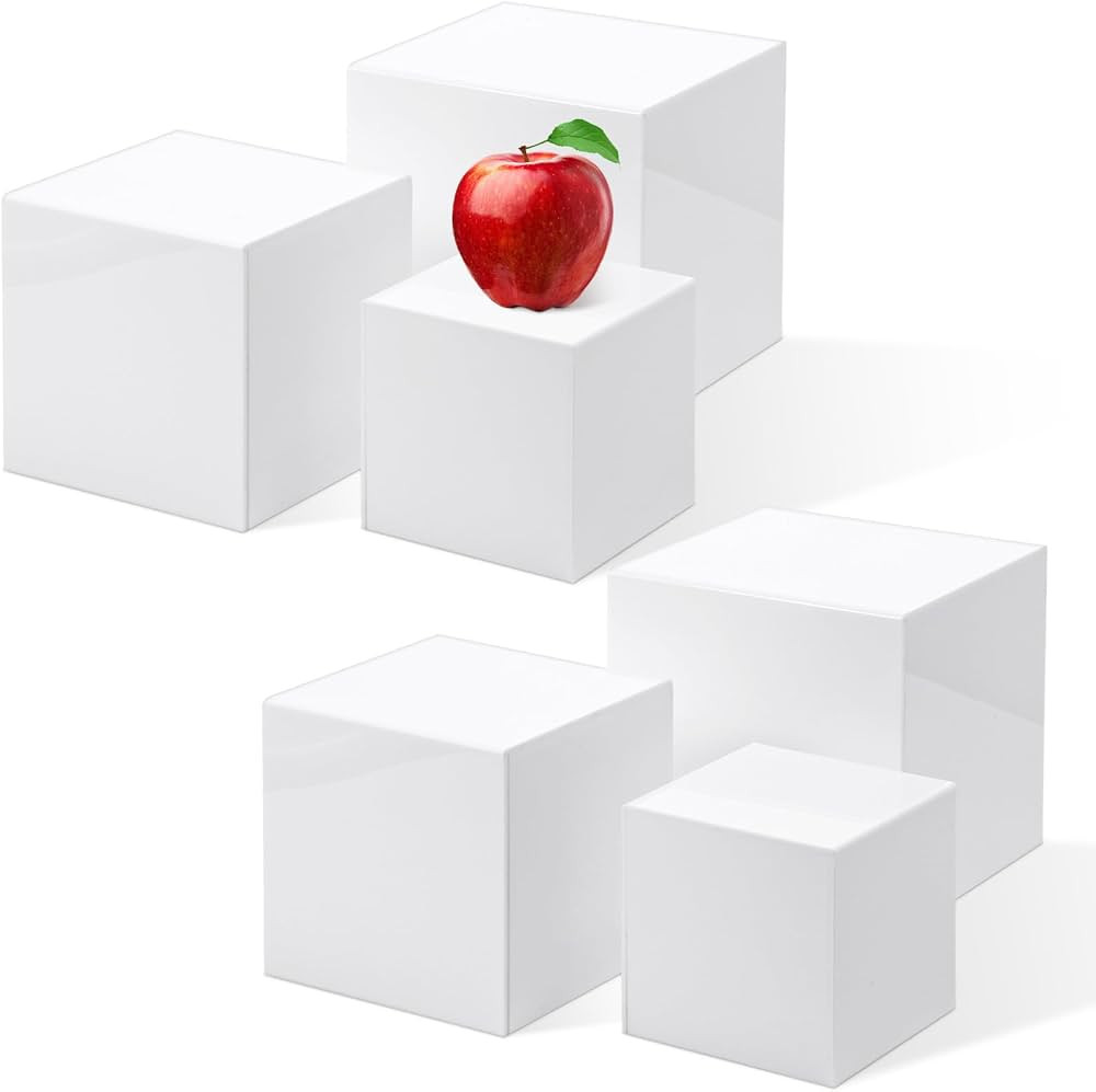 6 Pcs Acrylic Display Boxes Acrylic Display Riser Cases 5 Sided Acrylic Nesting Cube Organizer 4'... | Amazon (US)