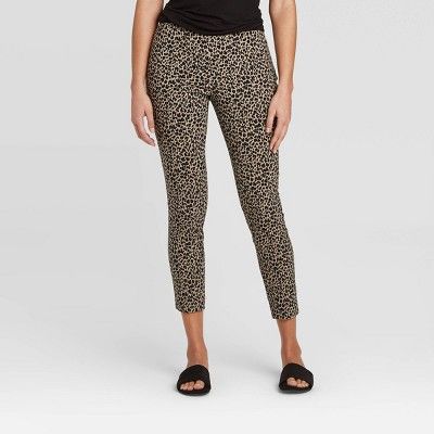 Women's Animal Print High-Rise Skinny Ankle Length Pants - A New Day™ Brown | Target